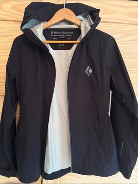 Black Diamond Men's Black Rain Shell Jacket with Contrast Light Lining